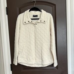 Marmot Women’s Cream Quilted Snap Neck Pullover | Size L
